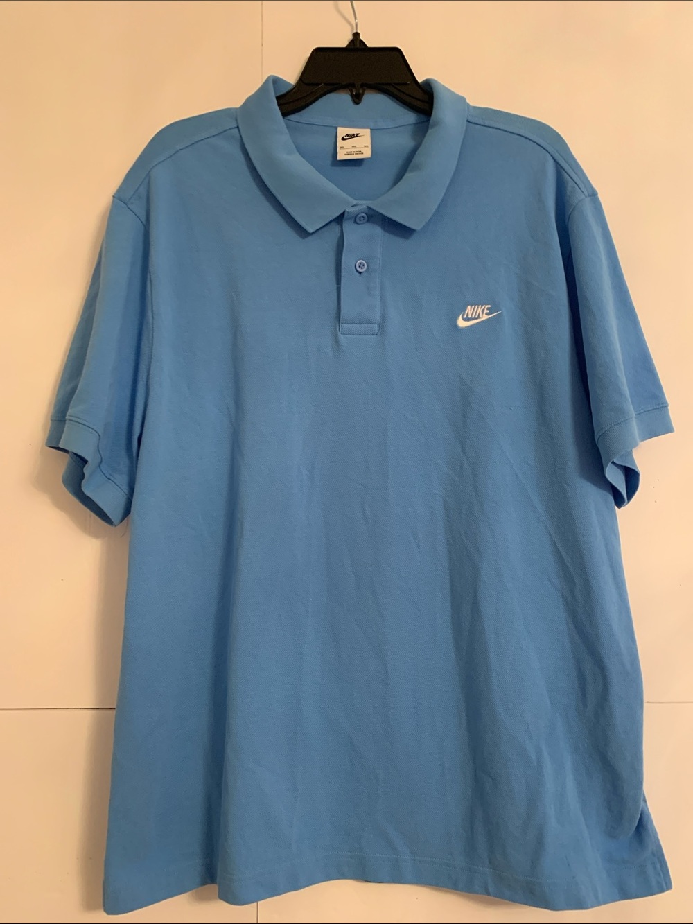 Nike Men’s Sky Blue Polo Golf with White Swoosh Size 3XL
